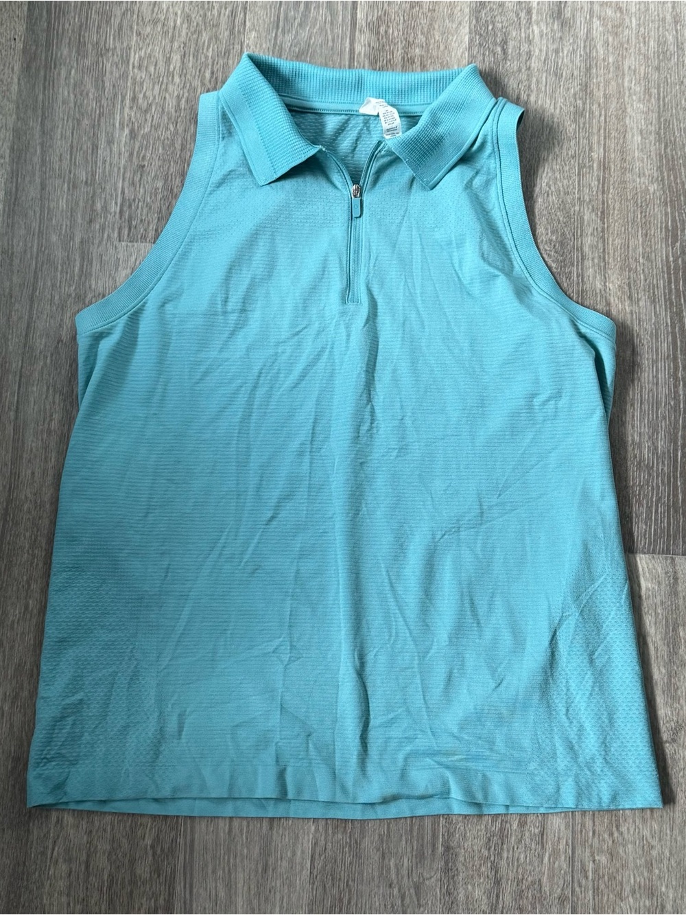 lululemon athletica Sleeveless Zip Polo Tank in Aqua Blue